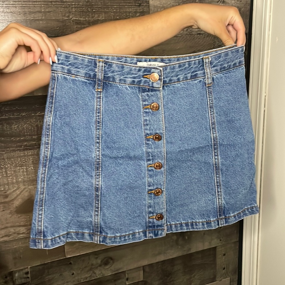 button up jean skirt